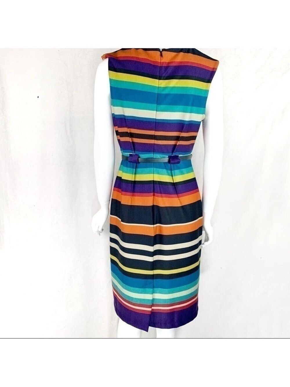 NWOT-EMMA & Michele Striped CapSleeve Belted Dress - Picture 11 of 16